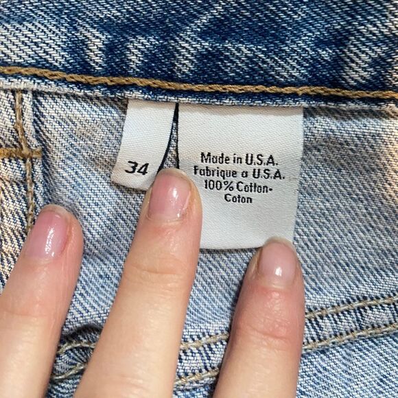 90s Vintage Calvin Klein CK Jeans Men’s 34 Straight Leg Light Wash Distressed - Picture 9 of 16